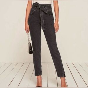 Reformation washer Black High Rise Waist Pacific Skinny Jeans size 27
